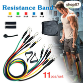 11 Pcs Fitness Resistance Bands Set - (IMPORTED) Free Cash on Delivery